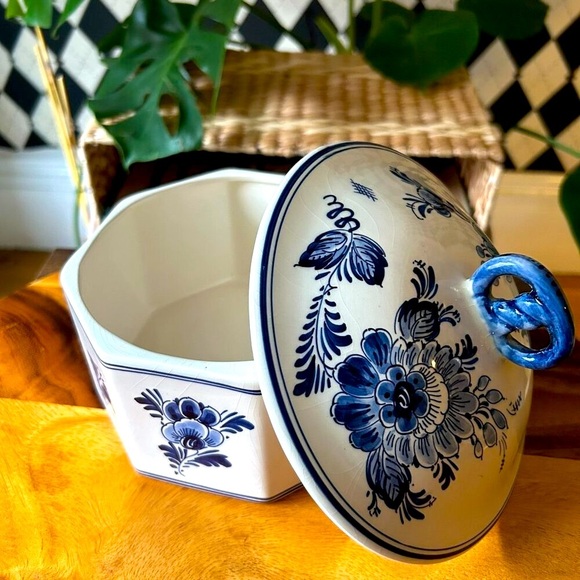 Vintage Regina Delft Jar, Hand-Painted Blue & White Pottery, 1970s Dutch - Picture 7 of 9